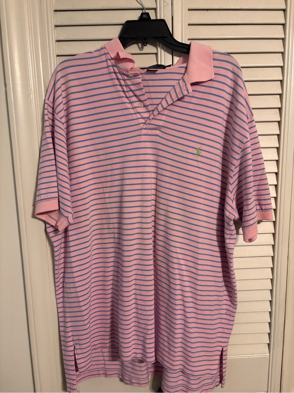 Ralph Lauren Pink & Blue Striped Polo Shirt size xxl